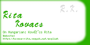 rita kovacs business card